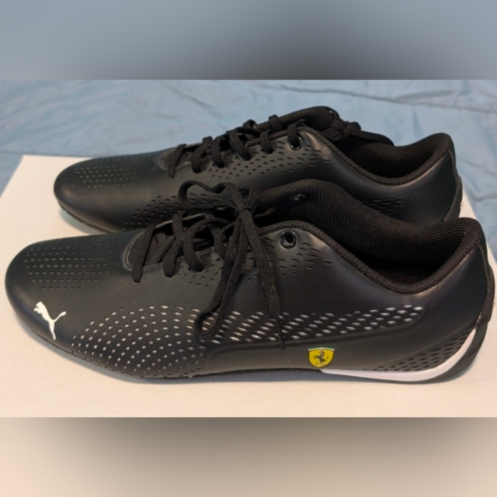 Puma and Ferrari Black and White Men's Sneakers